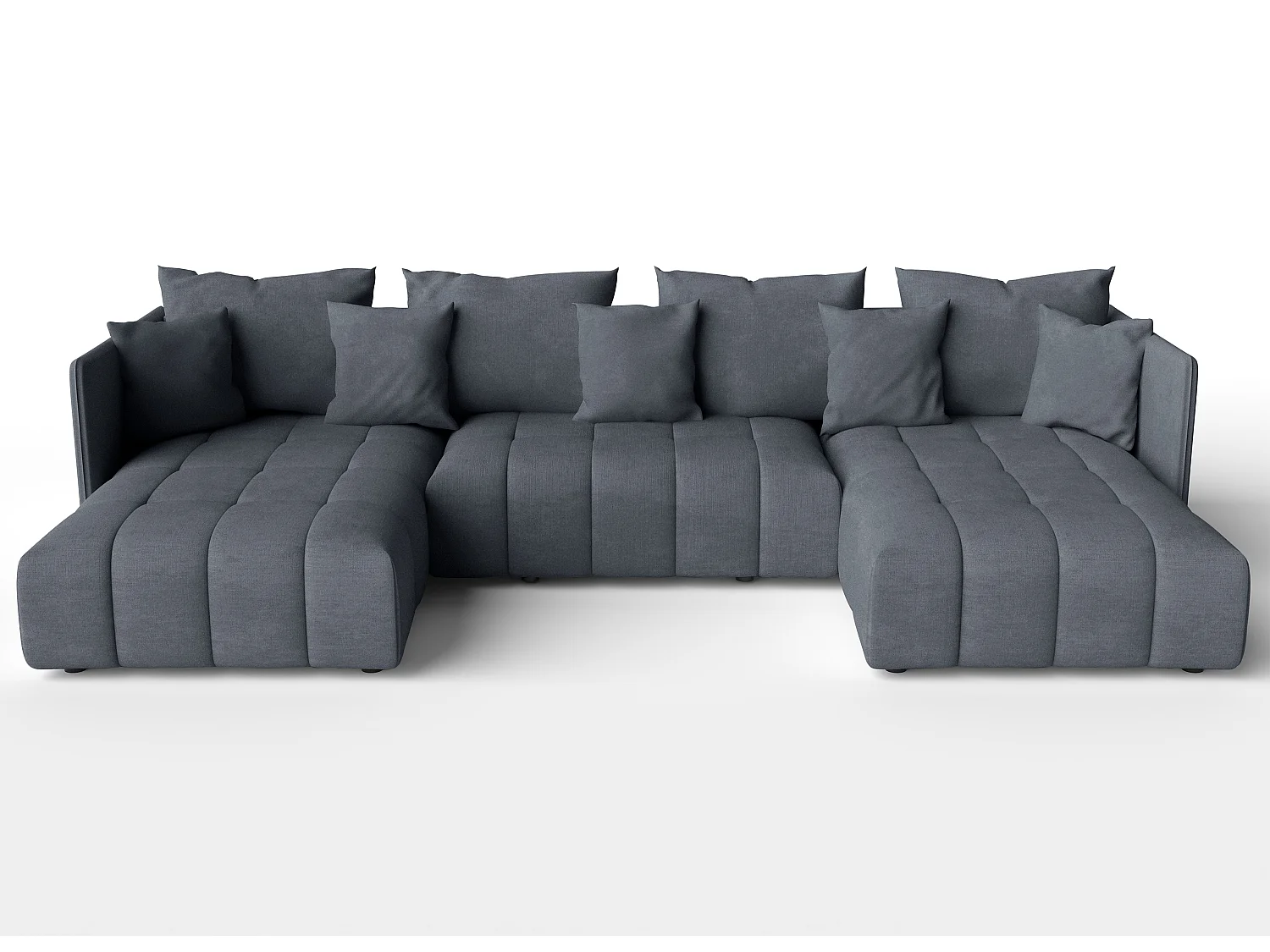 AX LIVING Canapé panoramique convertible Veliro canapé en u gris 353cm