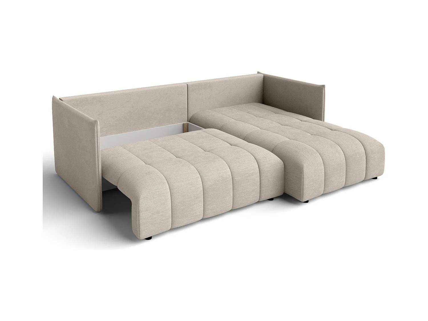 AX LIVING 4 zits hoekbank Cosmova 245 cm – lichtbruin met bedfunctie