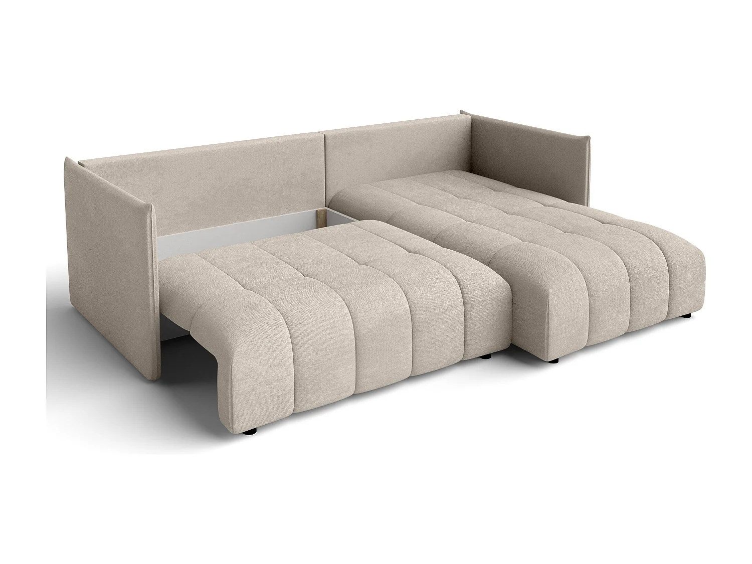 AX LIVING Canapé d'angle marron clair avec fonction couchage Cosmova