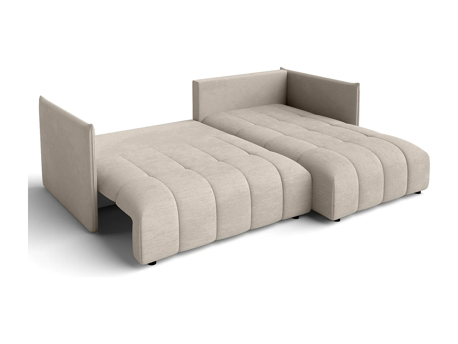 AX LIVING Canapé d'angle marron clair avec fonction couchage Cosmova