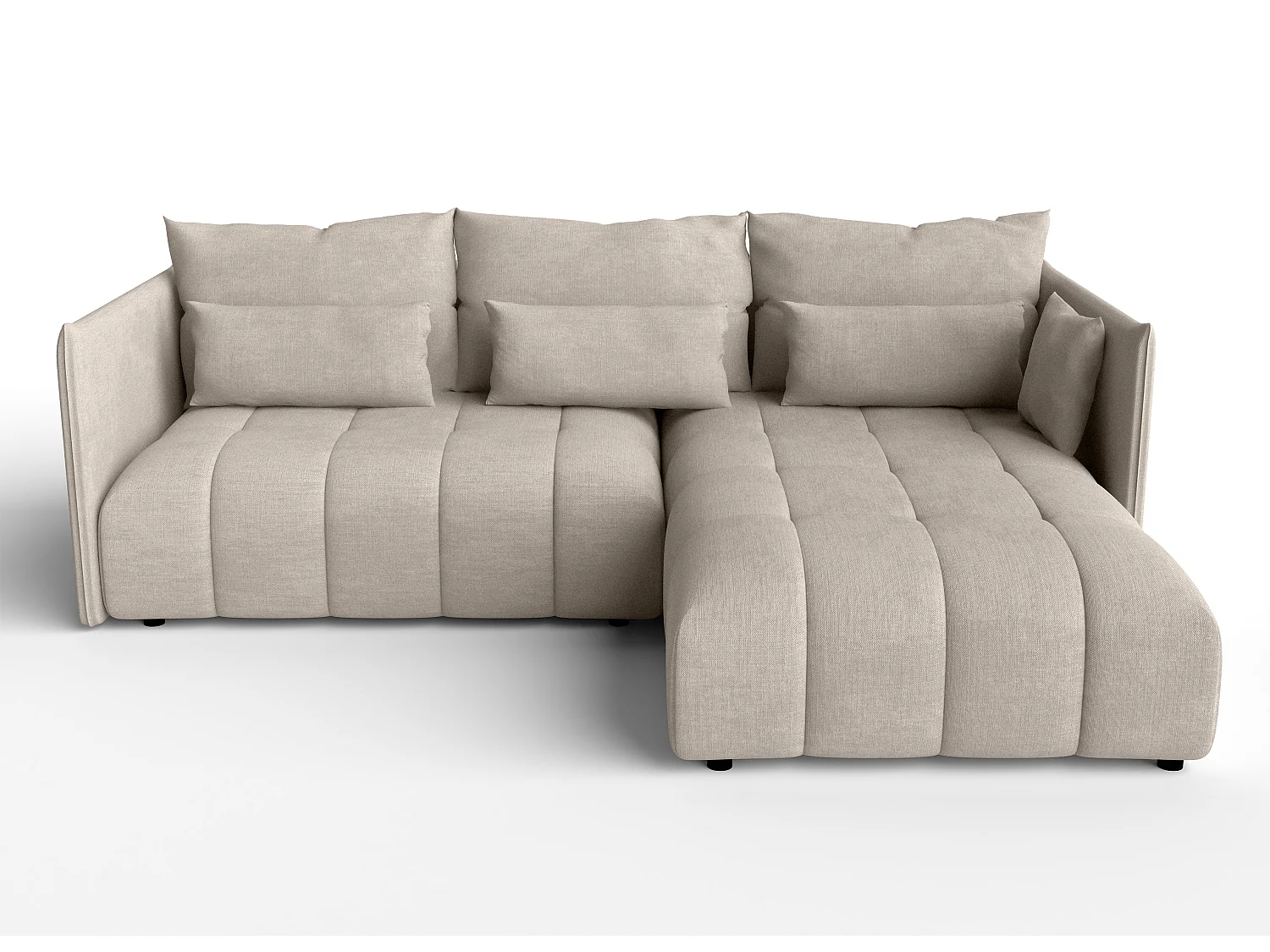 AX LIVING Canapé d'angle blanc avec fonction couchage Cosmova 248 cm