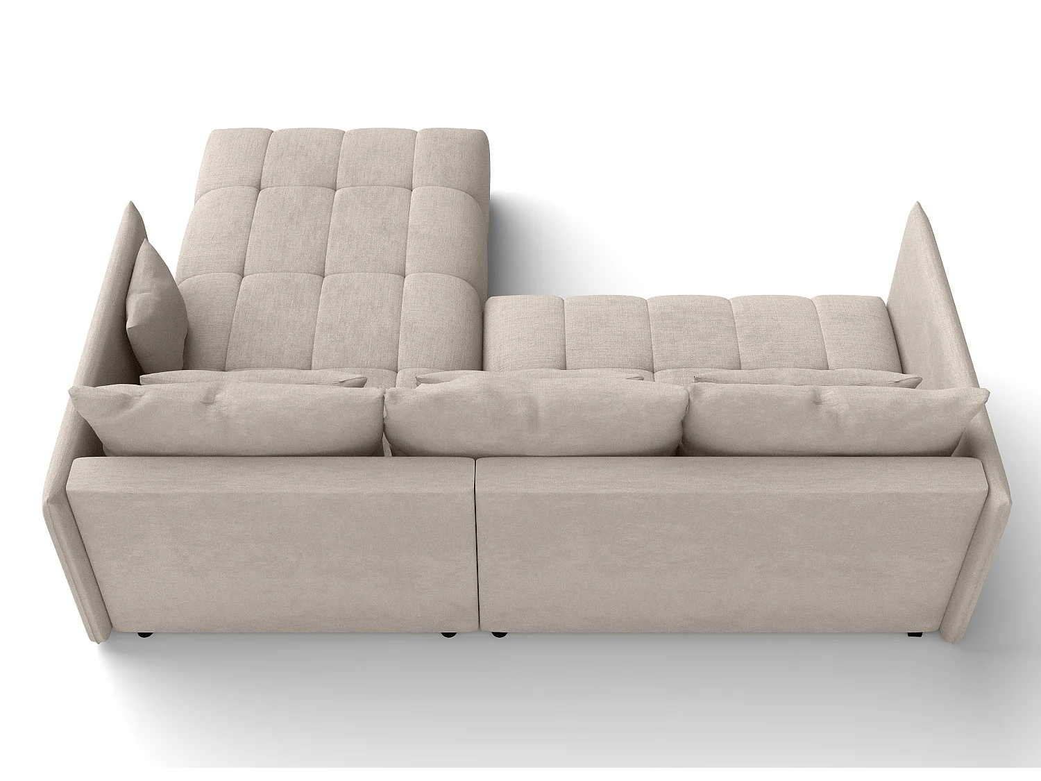 AX LIVING Canapé d'angle blanc avec fonction couchage Cosmova 248 cm