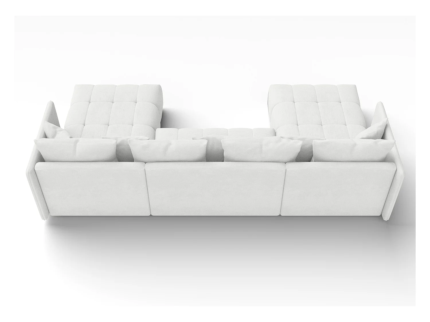 AX LIVING Sofa U Form mit Schlaffunktion Veliro U Weiß, 353 cm breit