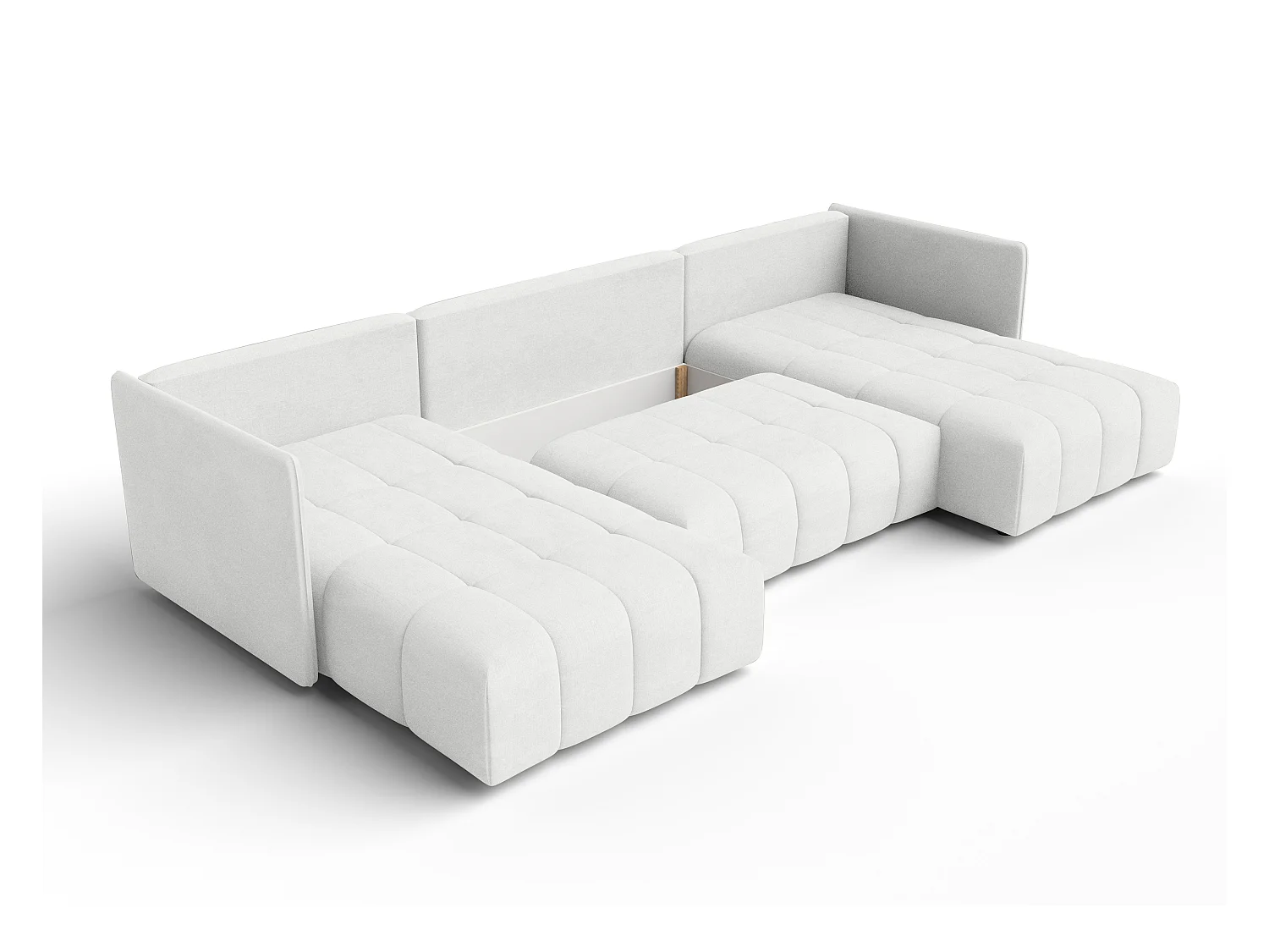AX LIVING Sofa U Form mit Schlaffunktion Veliro U Weiß, 353 cm breit