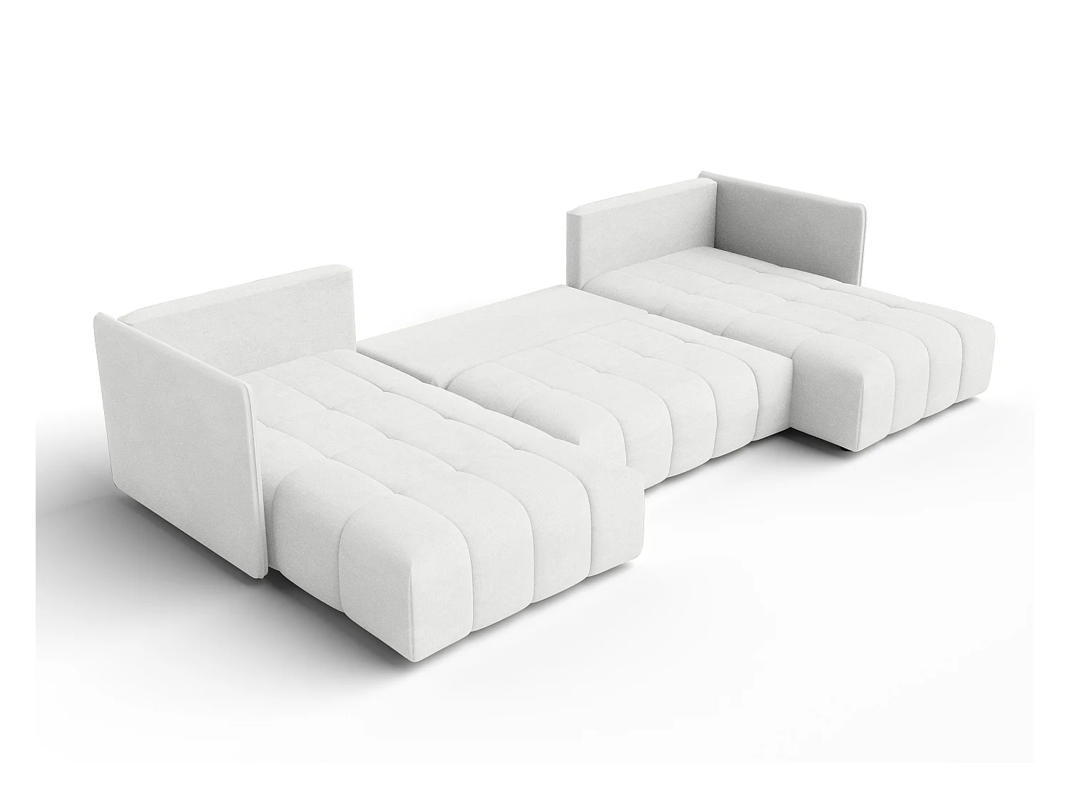AX LIVING Sofa U Form mit Schlaffunktion Veliro U Weiß, 353 cm breit