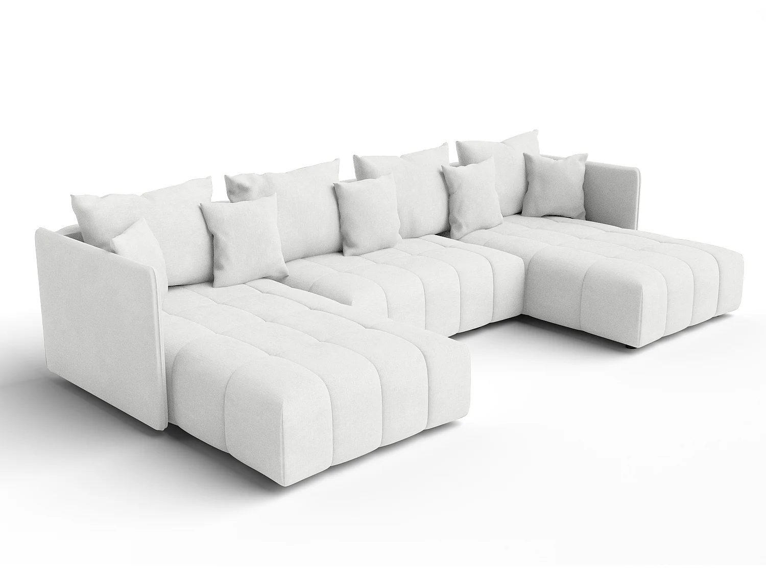 AX LIVING Sofa U Form mit Schlaffunktion Veliro U Weiß, 353 cm breit