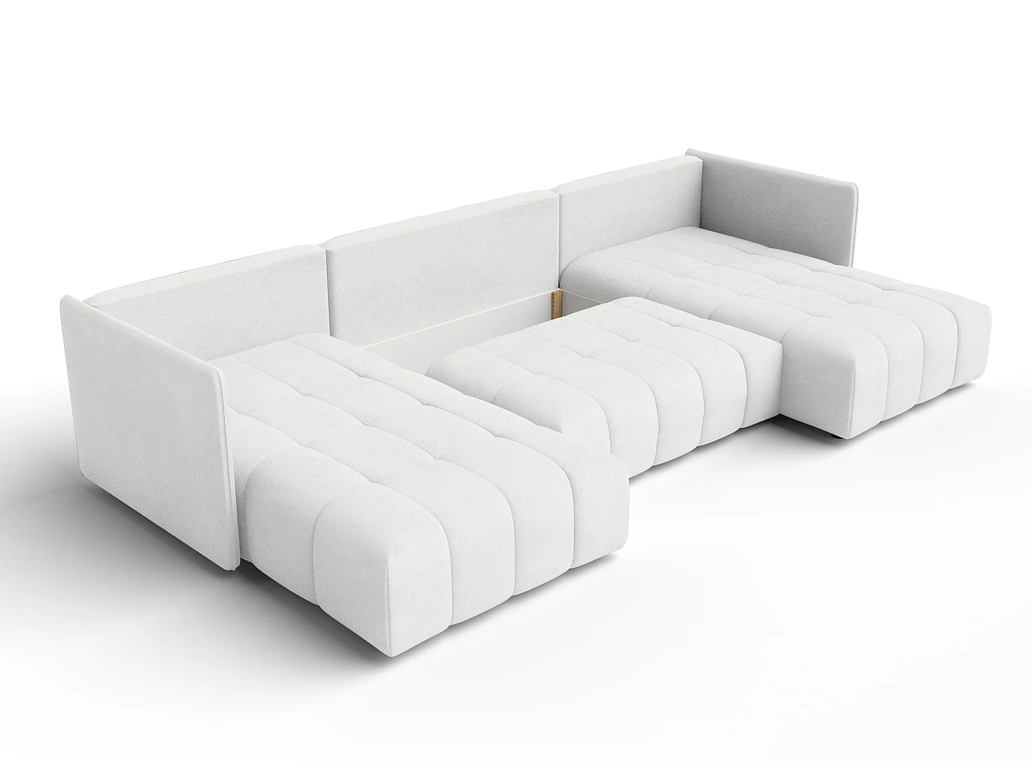AX LIVING Sofa U Form mit Schlaffunktion Veliro U Weiß, 353 cm breit