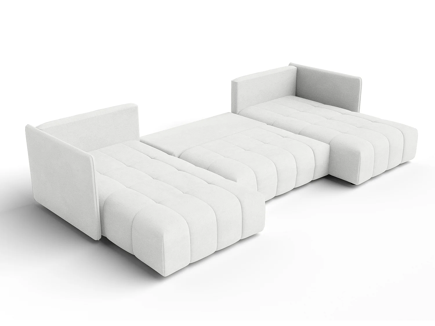 AX LIVING Sofa U Form mit Schlaffunktion Veliro U Weiß, 353 cm breit