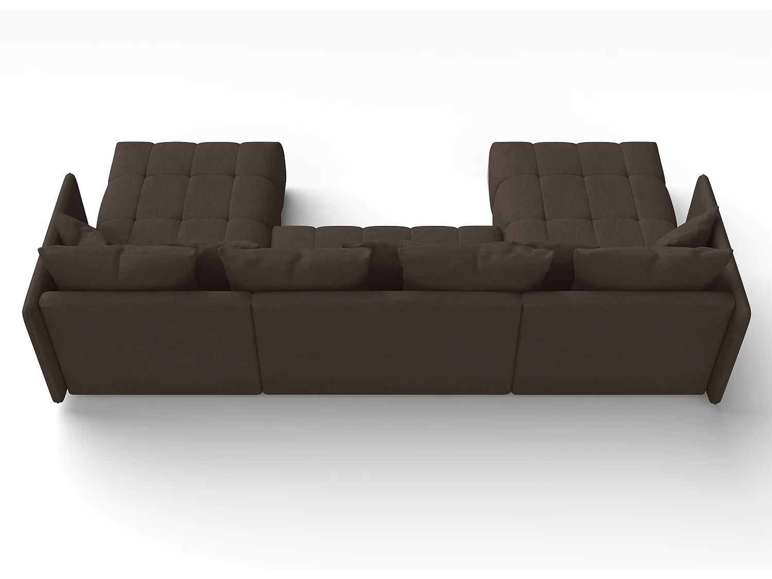 AX LIVING Braun Sofa U Form mit Schlaffunktion Veliro U, 353 cm breit