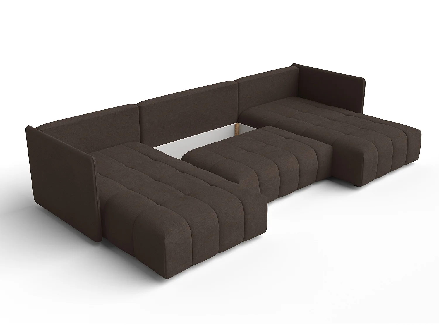 AX LIVING Braun Sofa U Form mit Schlaffunktion Veliro U, 353 cm breit