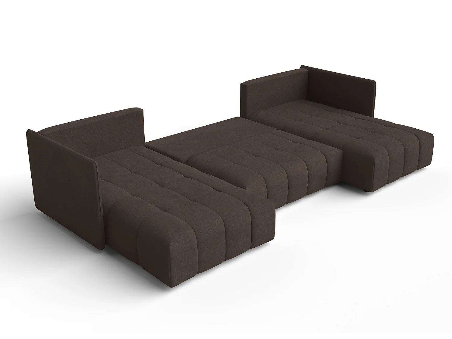 AX LIVING Braun Sofa U Form mit Schlaffunktion Veliro U, 353 cm breit