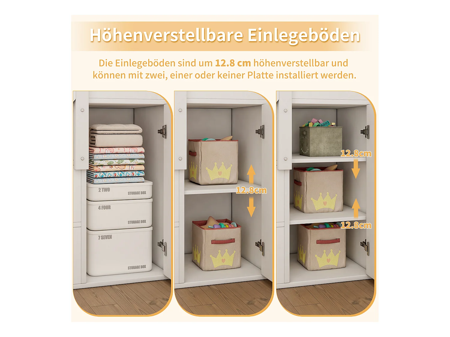 Lits superposés pour enfant - 90 x 200 cm + 140 x 200 cm - 4 rangement dans l'escalier - avec tiroir et armoire - Bois massif - blanc