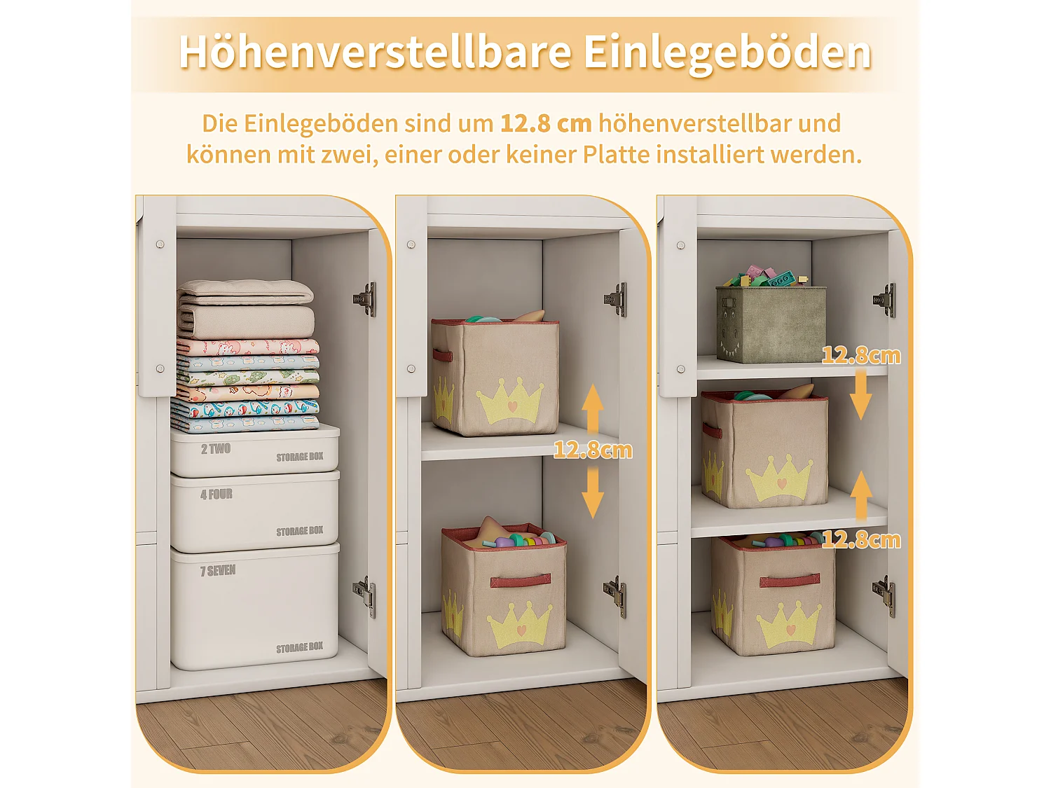 Lits superposés pour enfant - 90 x 200 cm + 140 x 200 cm - 4 rangement dans l'escalier - avec tiroir et armoire - Bois massif - blanc