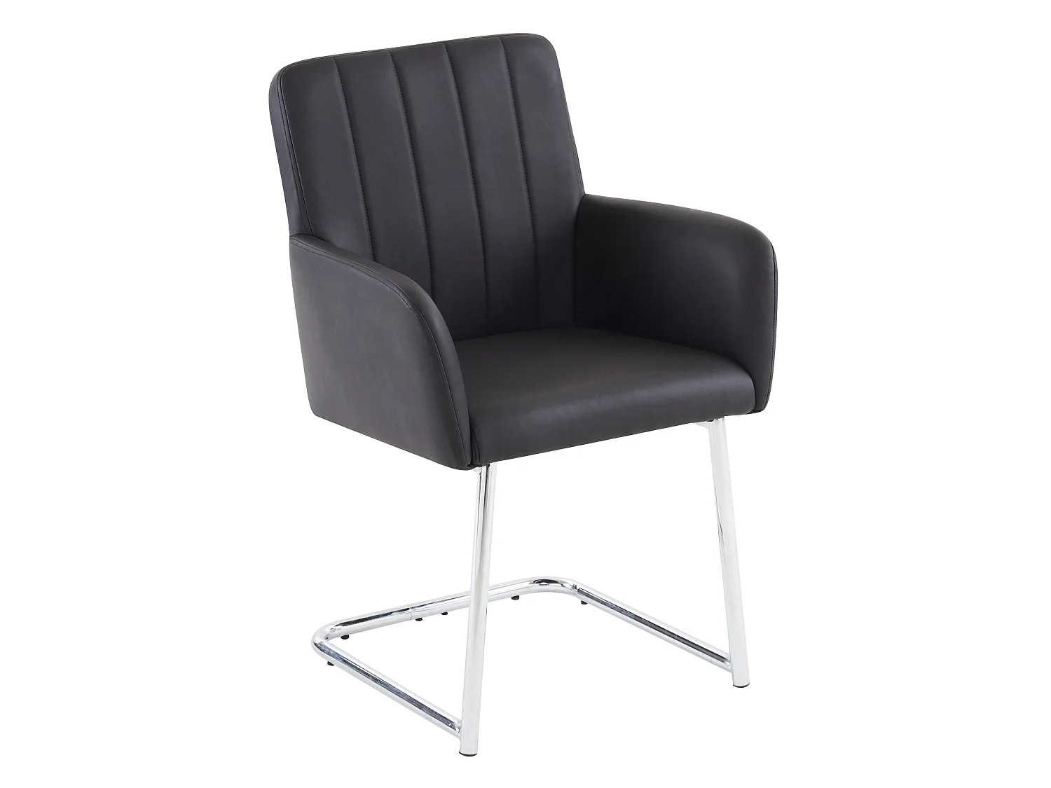 Lot de 4 chaises - 86 x 50 x 46 cm - fauteuil rembourré avec pieds en métal - pour chambre et bureau - cuir similaire -noir