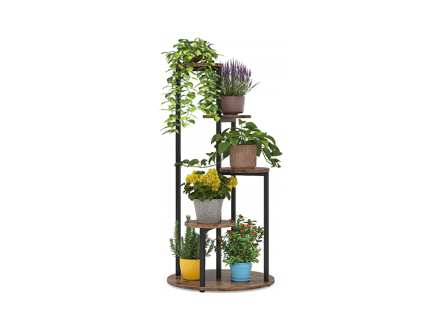 Estantería para plantas, 5 niveles soporte de plantas, soporte de plantas interior de 103 cm, soporte decorativo para macetas
