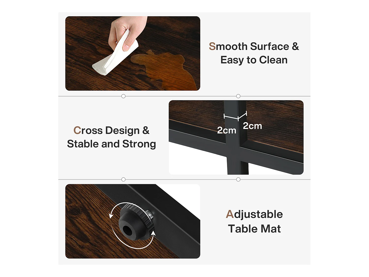 5-poziomowy stolik kawowy z drewna szlachetnego 60 x 30 cm z metalową ramą, w stylu industrialnym