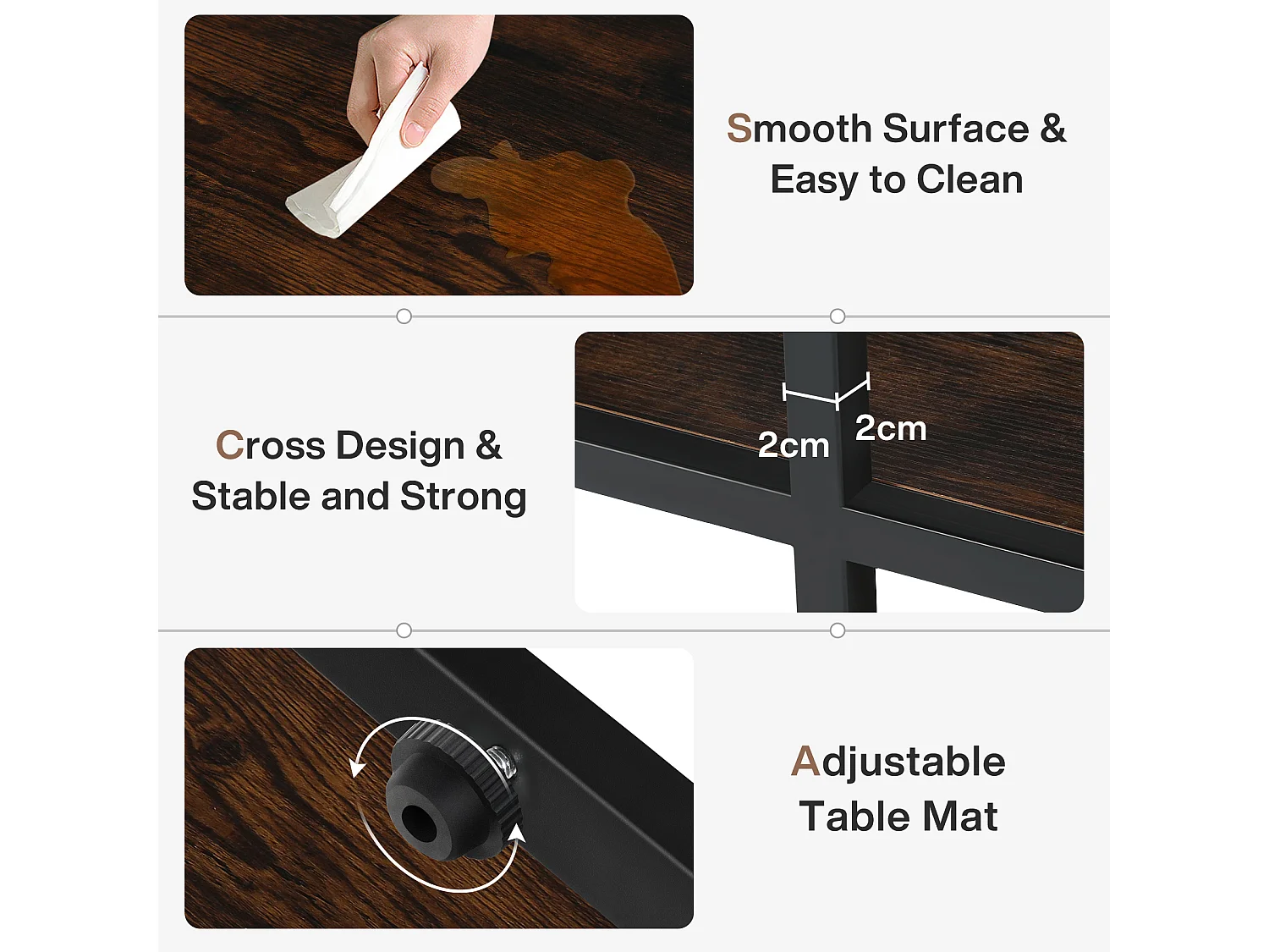 Mesa de apoio de 5 níveis em madeira fina 60 x 30 cm Mesa baixa com estrutura de metal Mesa de apoio industrial