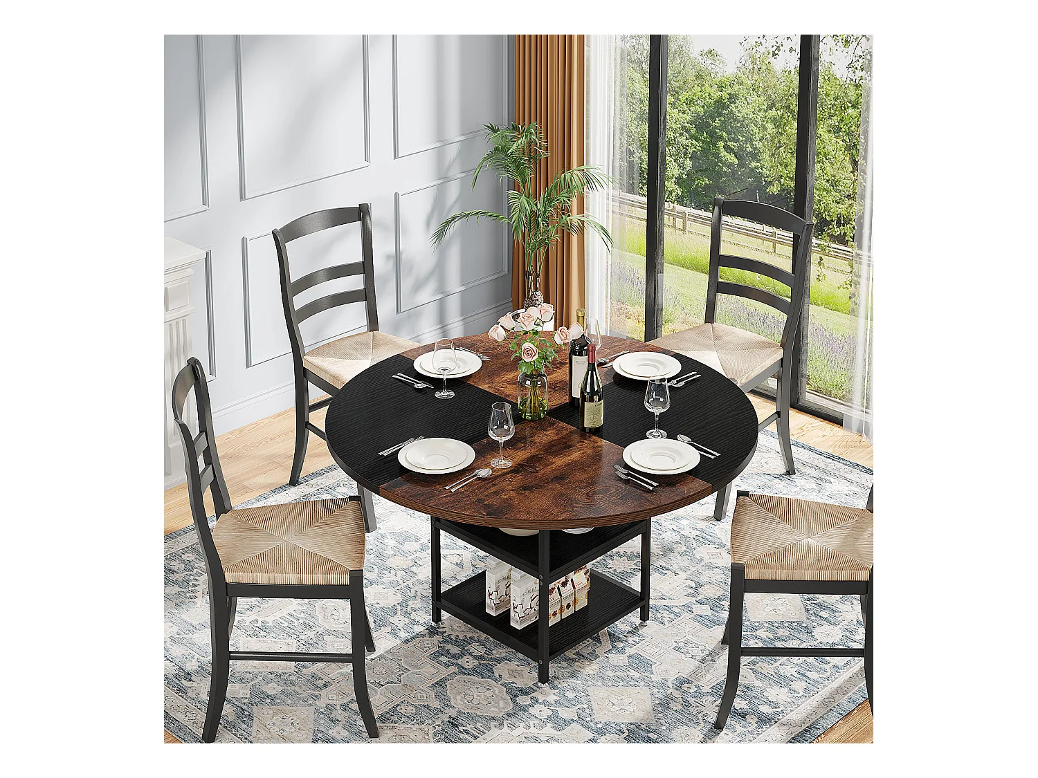 Runde Esszimmer-Tisch, Esszimmer-Tisch für 4 Personen, 120 x 75 cm (Durchmesser x Höhe)