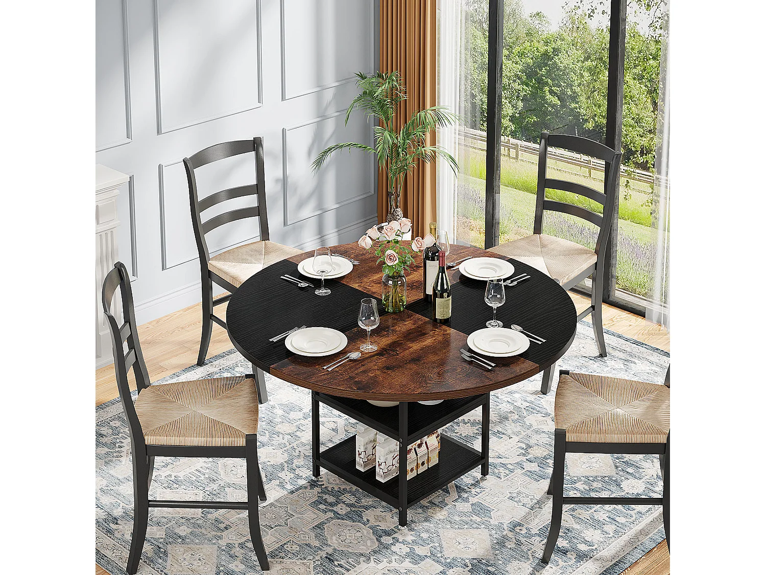 Ronde Table de Salle à Manger, Table de Salle à Manger pour 4 Personnes, 120 x 75 cm (diamètre x H)