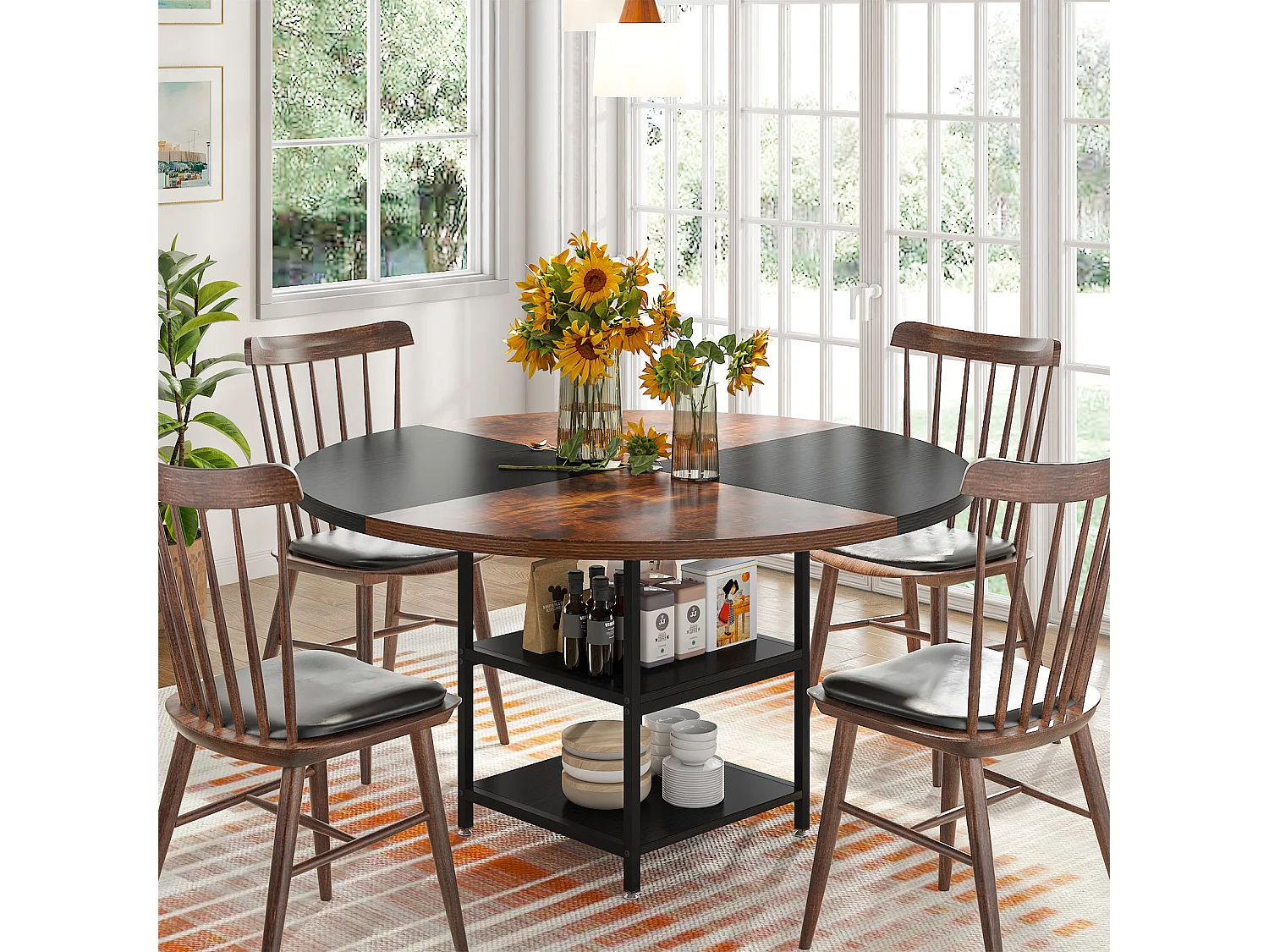 Ronde Table de Salle à Manger, Table de Salle à Manger pour 4 Personnes, 120 x 75 cm (diamètre x H)
