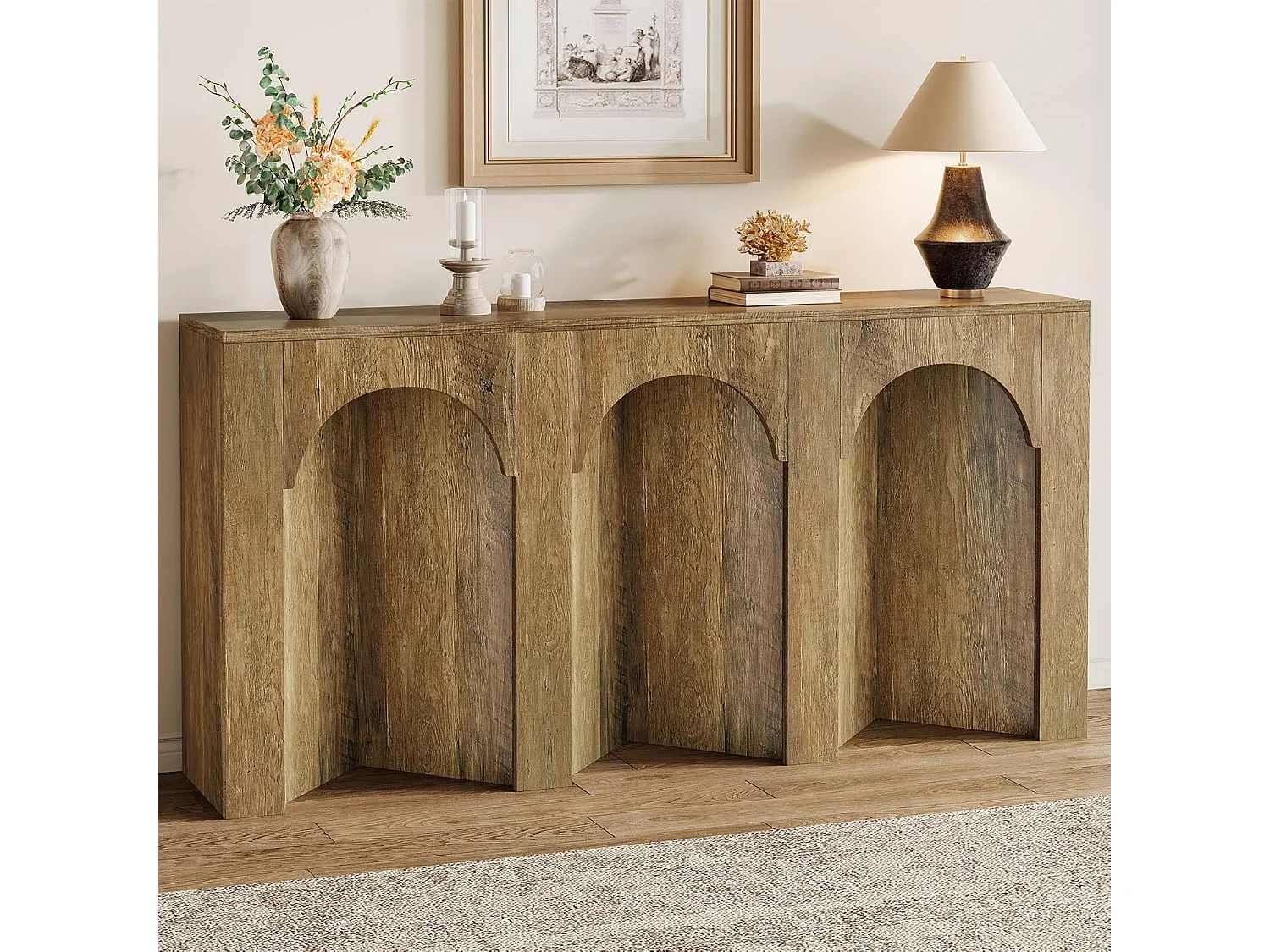 Table console de 160 cm de long, table d'entrée étroite, pour couloir, entrée, salon