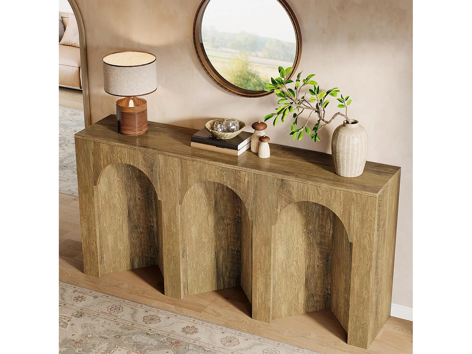 Table console de 160 cm de long, table d'entrée étroite, pour couloir, entrée, salon