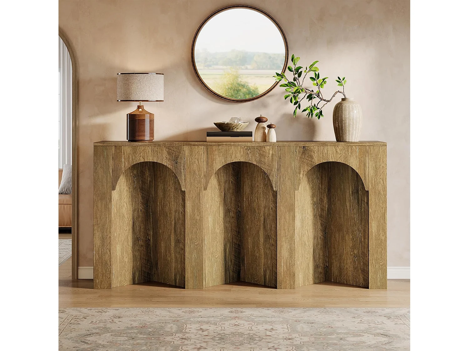 Table console de 160 cm de long, table d'entrée étroite, pour couloir, entrée, salon