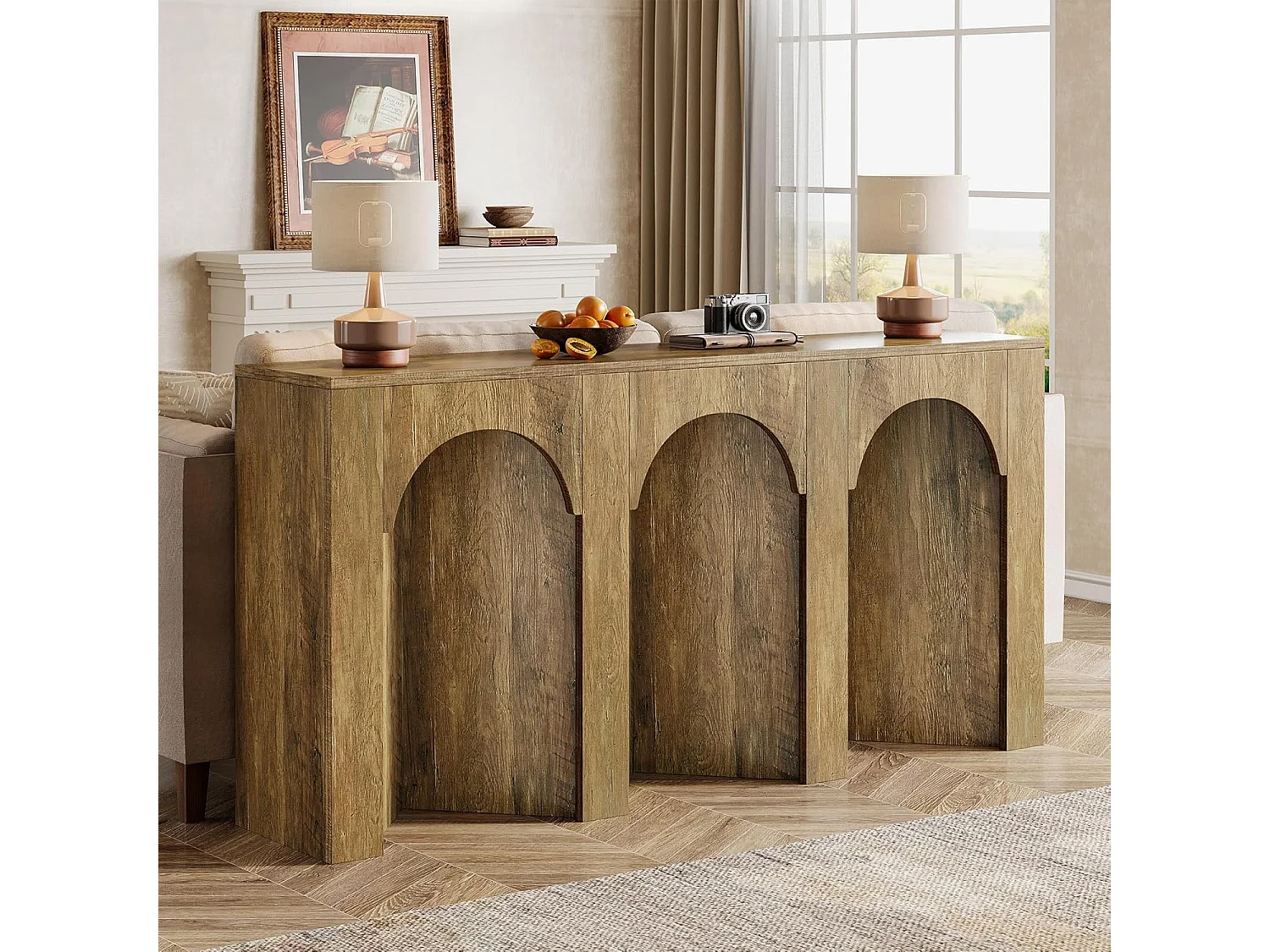 Table console de 160 cm de long, table d'entrée étroite, pour couloir, entrée, salon