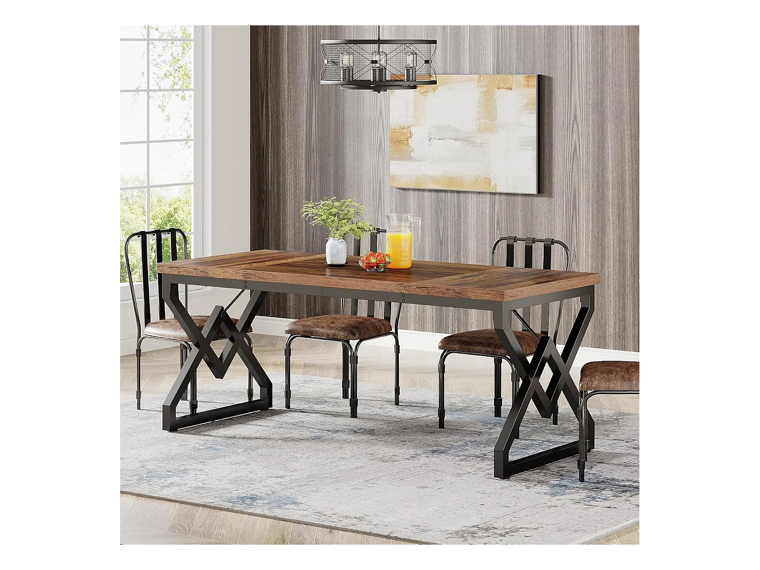 Tavolo da ufficio grande per computer, postazione di lavoro, scrivania direzionale per ufficio domestico 160 x 70 x 75 cm