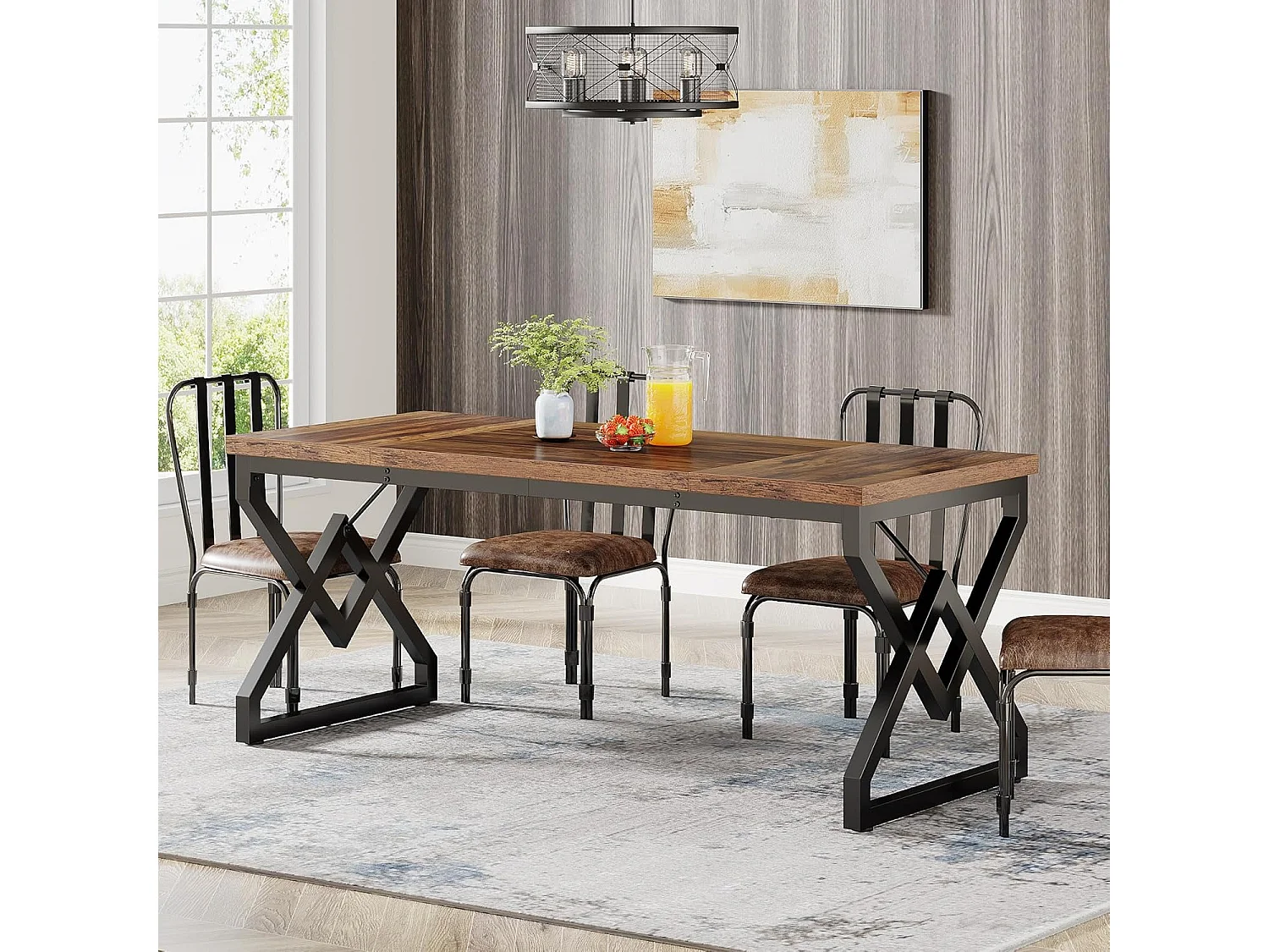 160 x 70 x 75 cm Grande Table d'ordinateur de Bureau，Poste de Travail, Bureau de Direction pour Bureau à Domicile