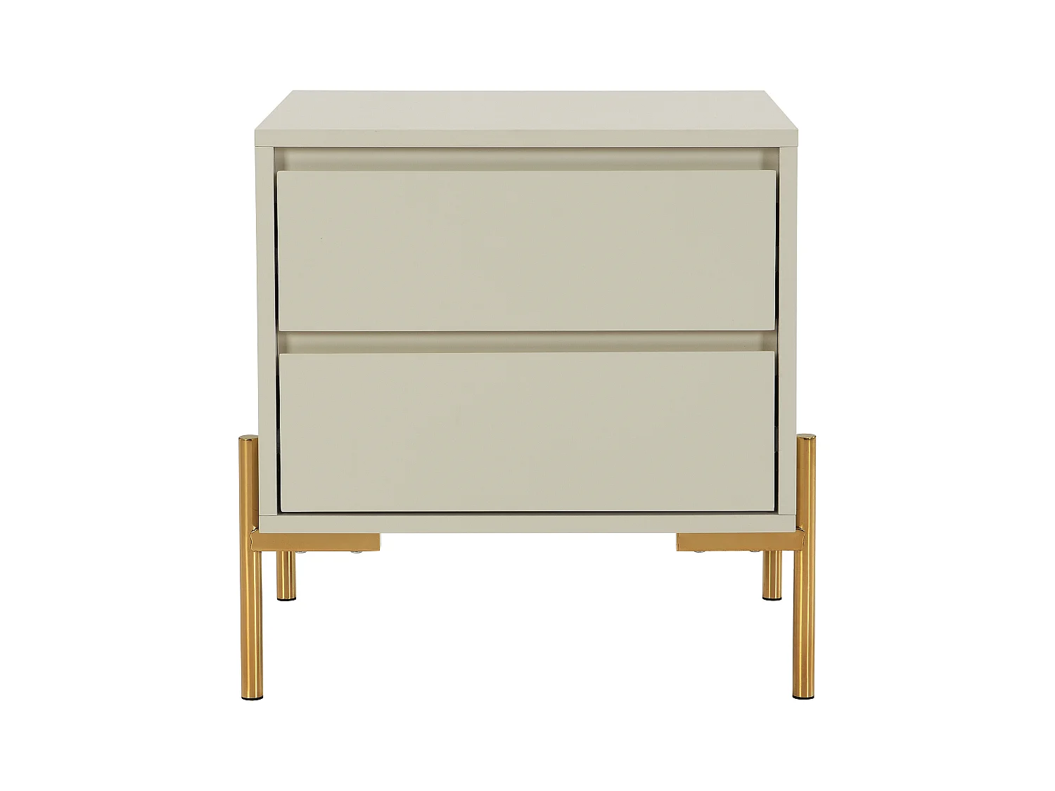 Comodino 2 cassetti MDF e Metallo Beige e Dorato - Lotto di 2 - KORASA di PASCAL MORABITO