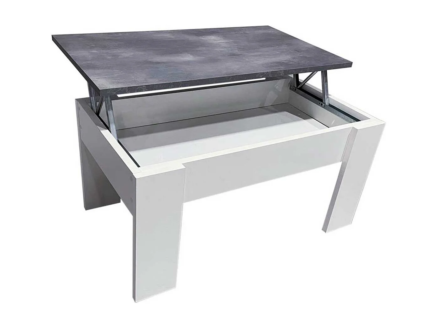 Mesa de centro elevable GALA 90x50x46 cm - BLANCO-CEMENTO