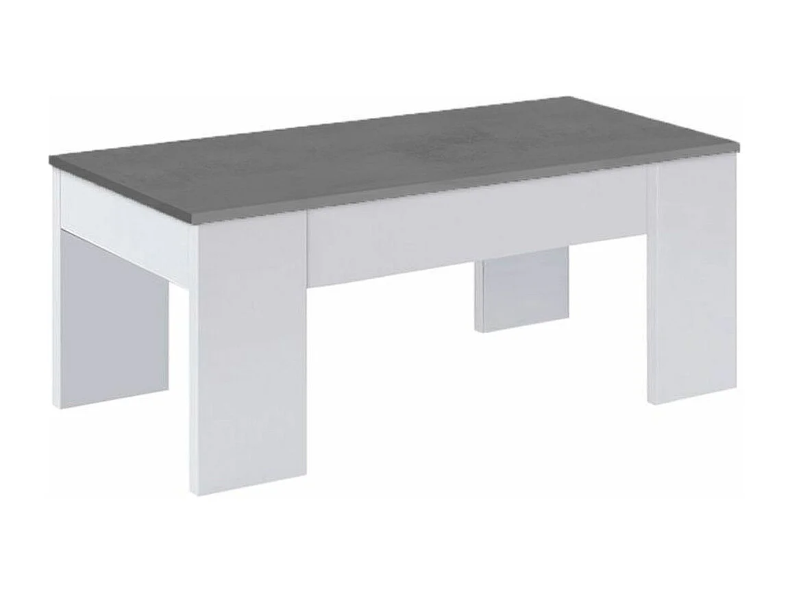Mesa de centro elevable GALA 90x50x46 cm - BLANCO-CEMENTO