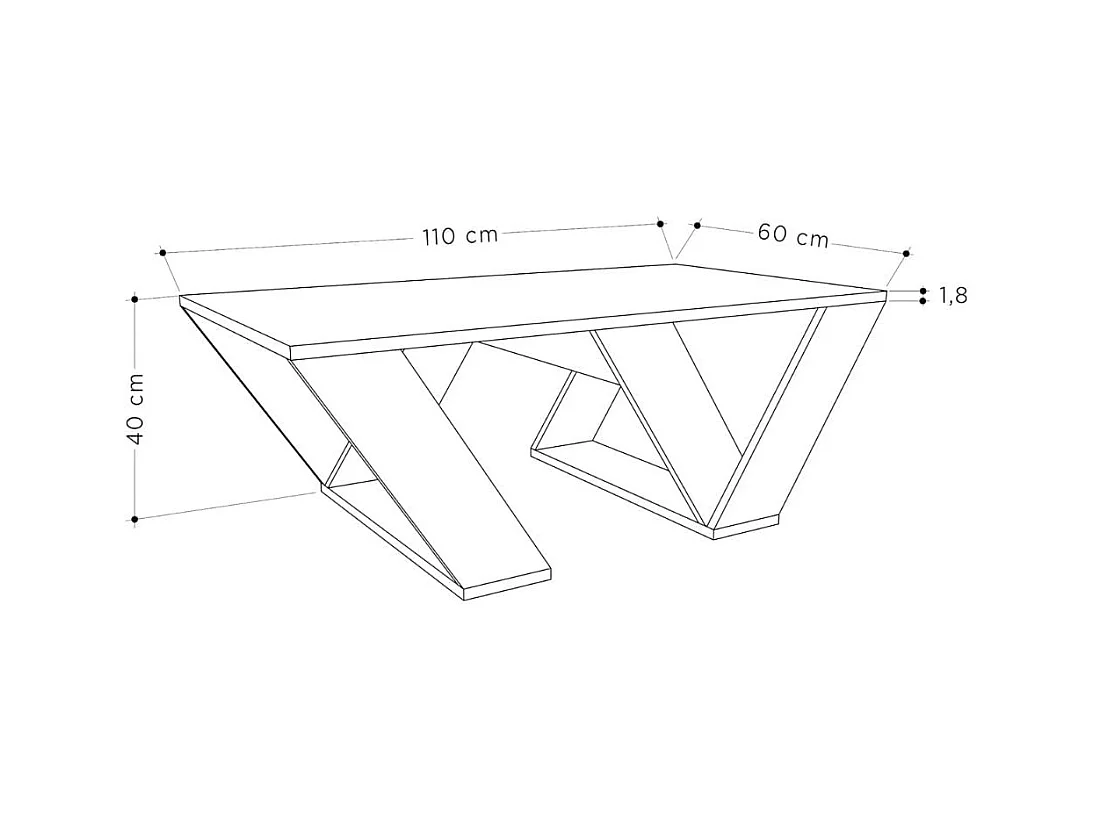 Mesa Centro - 40X110X60 Safir