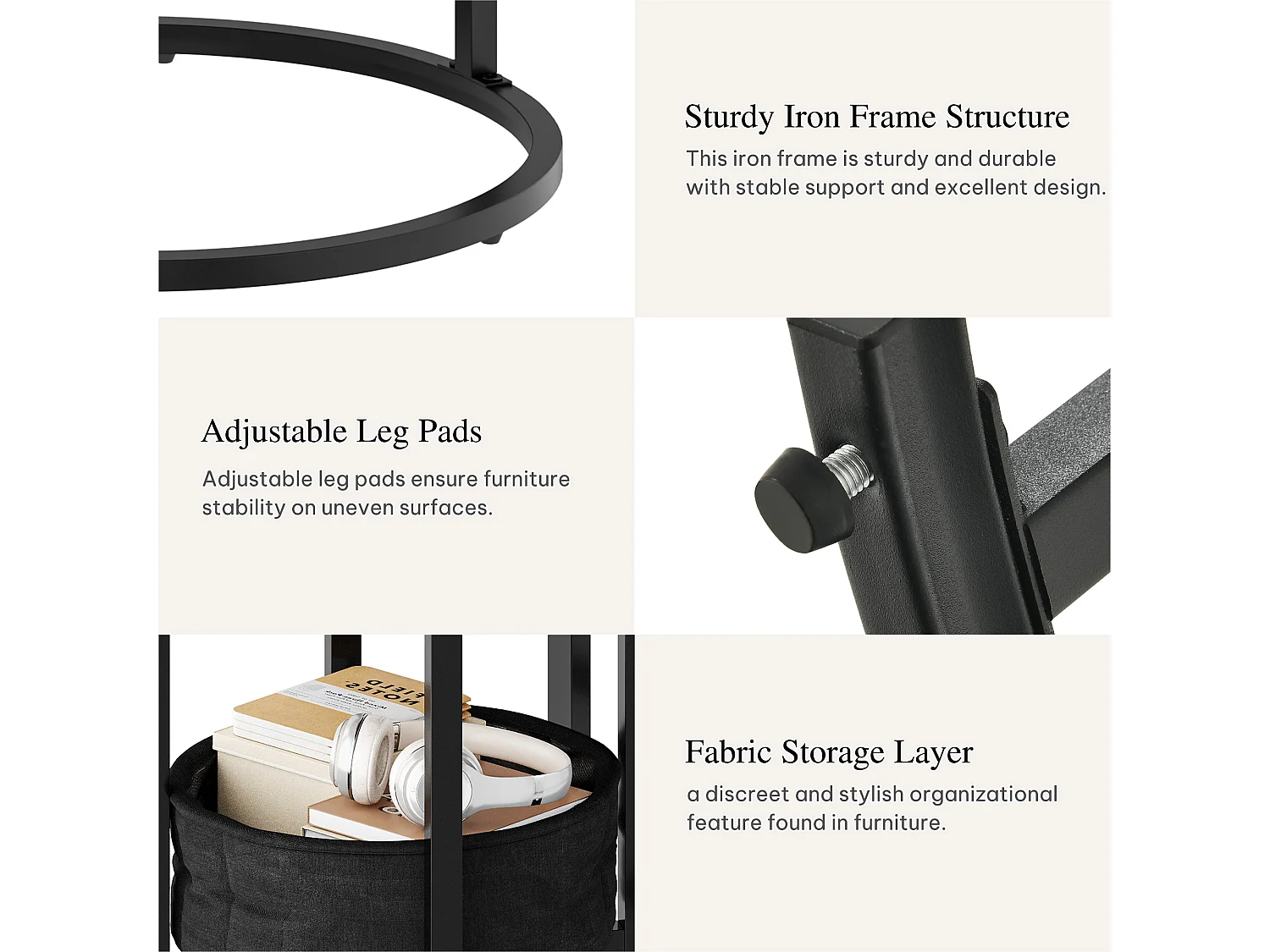 YITAHOME Table Basse - Lot de 2 tables - avec Rangement - 60X60X50.5CM - Table d'Appoint - Marron