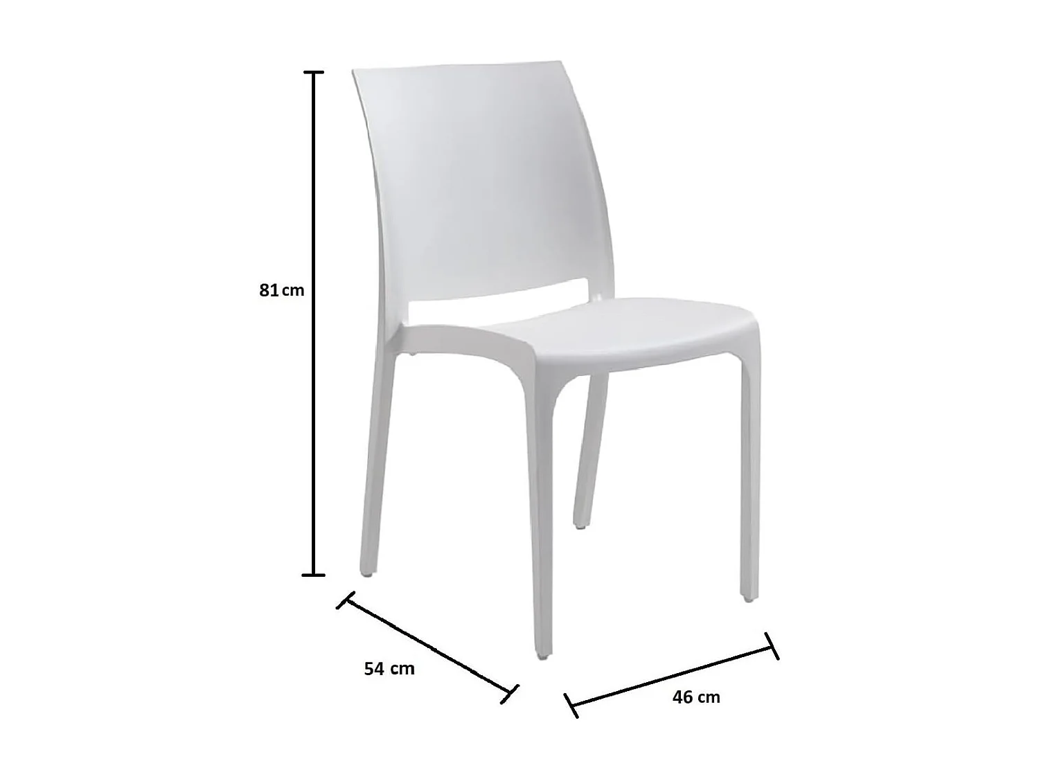 Stapelbare stoel van hars, gemaakt in Italië, ontwerp voor binnen en buiten SOFIA Saliegroen 4 st