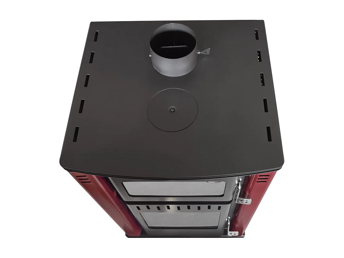 Fogão a lenha com forno de 27,6 kW, caldeira Thermostove de 38 litros, cor bege Elsa.