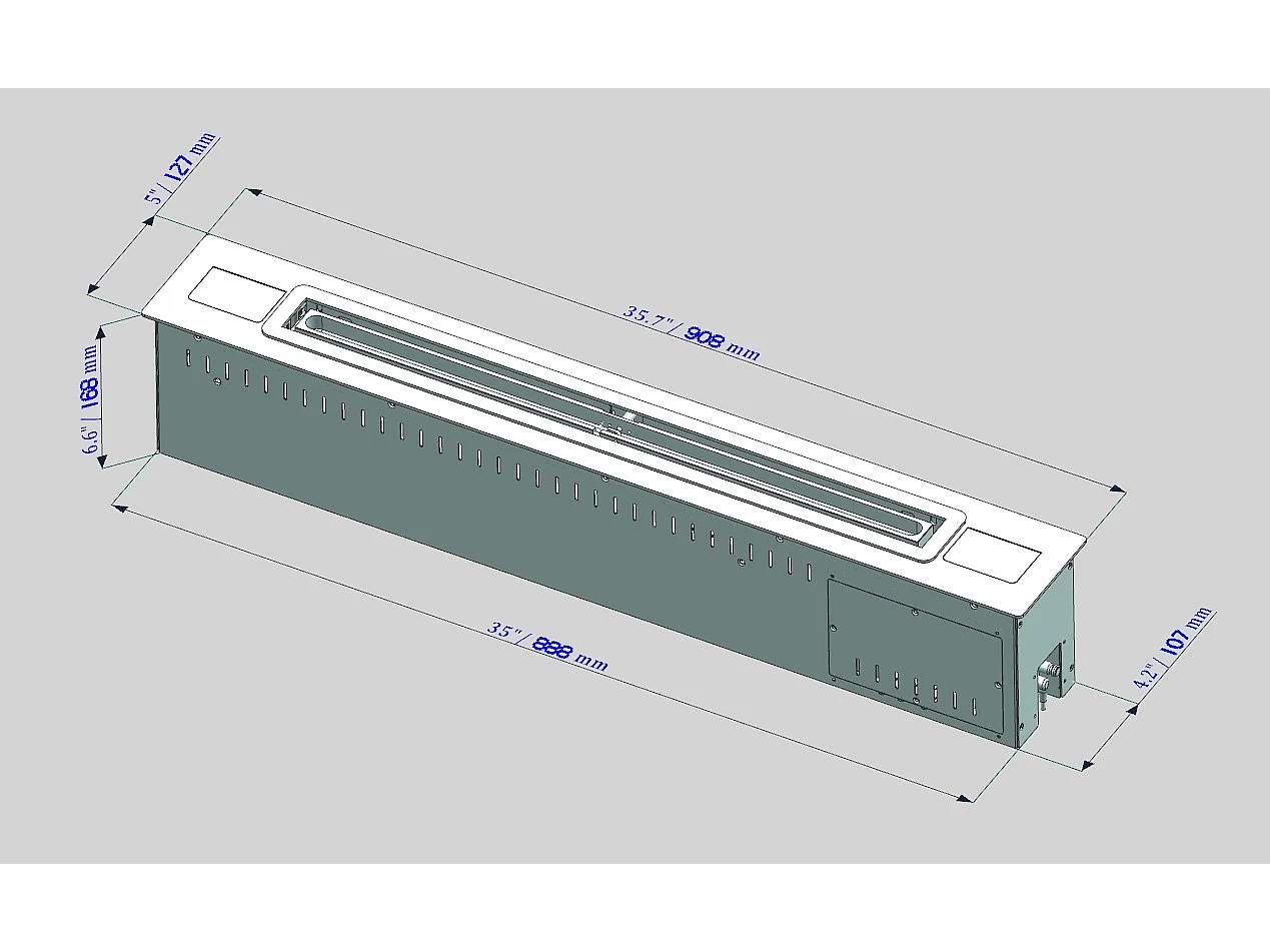 Brûleur bioéthanol Smart APP avec insert automatique intégré SLIM 100