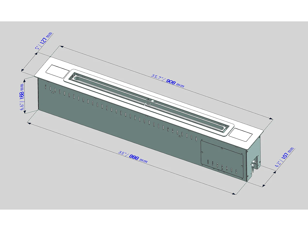 Bruciatore a bioetanolo Smart APP inserto automatico da incasso SLIM 100