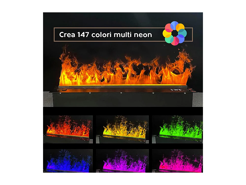 Cheminée électrique à vapeur d'eau 3D APP brûleur à encastrer 100 PRO-LINE