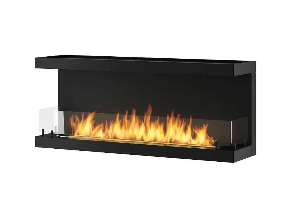 Design-Bioethanol-Einbaukamin C1200 V.3 mit 3-seitig offenem Glas, 3-Liter-Brenner