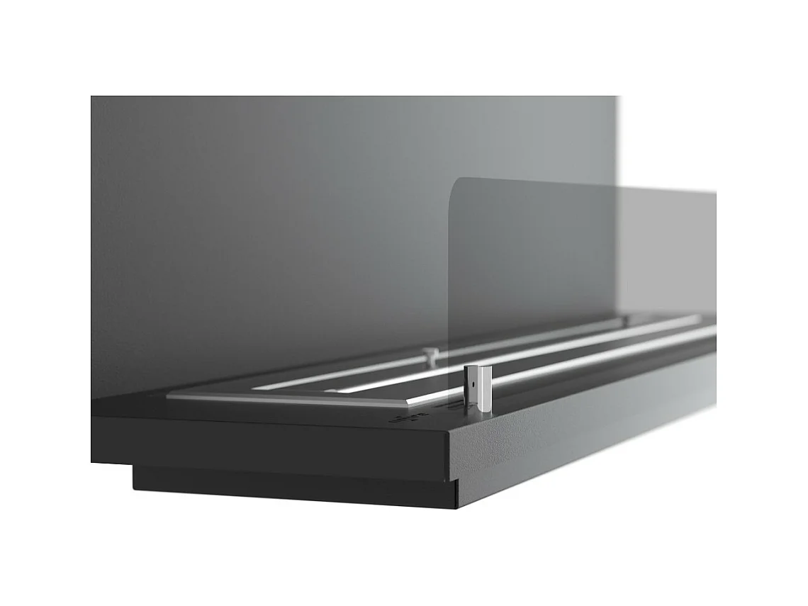 Cheminée Bioéthanol Encastrable Design C1200 V.2 avec Vitre Ouverte sur 3 Côtés Brûleur 3 Litres