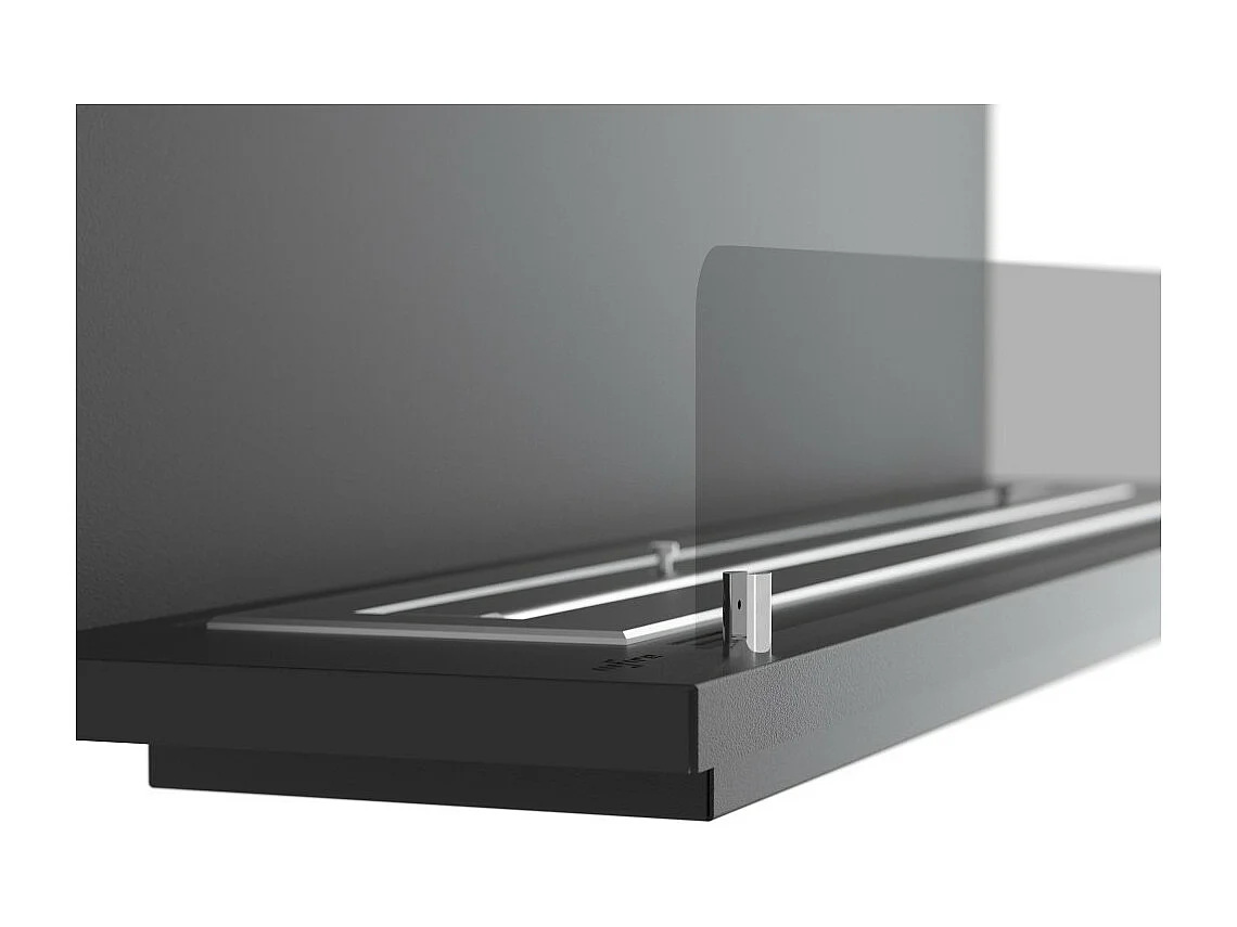 Cheminée Bioéthanol Encastrable Design C1200 V.2 avec Vitre Ouverte sur 3 Côtés Brûleur 3 Litres