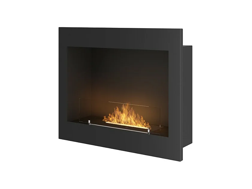 Bioethanol-Kamin Frame 600 mattschwarz, Einbauwand ohne Glas