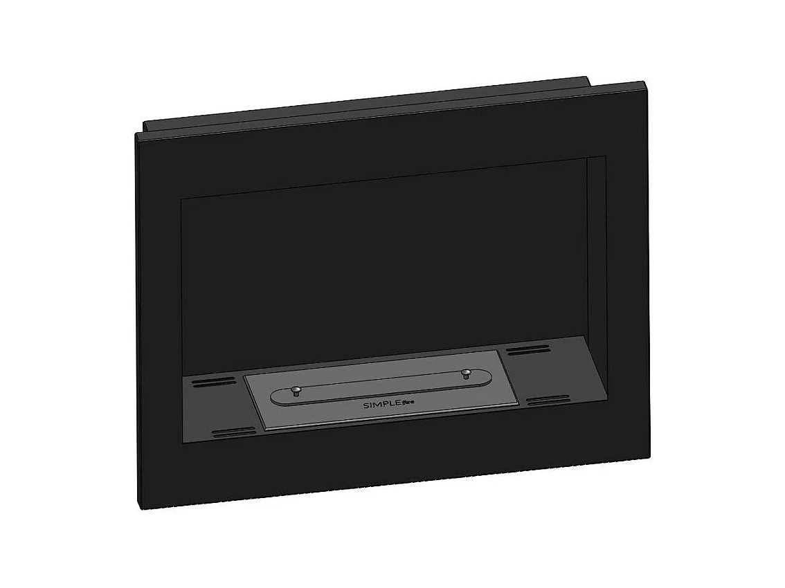 Bioethanol-Kamin Frame 600 mattschwarz, Einbauwand ohne Glas