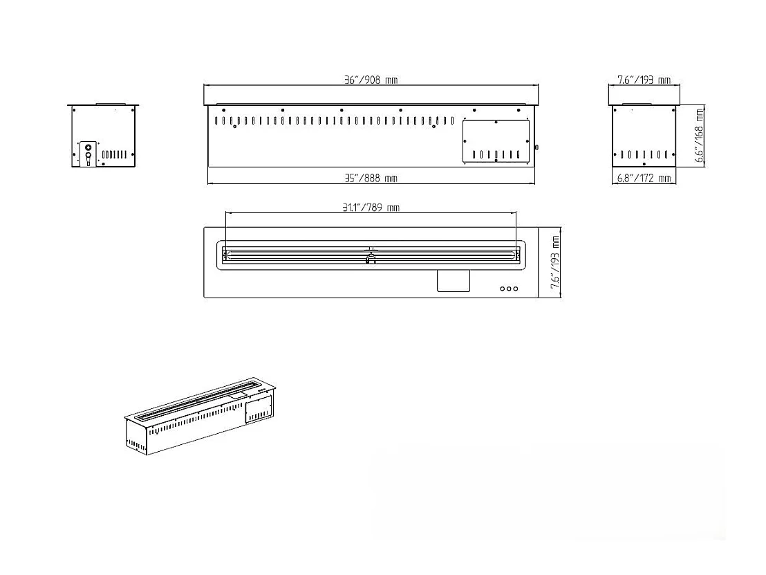 Brûleur au bioéthanol automatique intégré Smart APP 100 PRO-LINE
