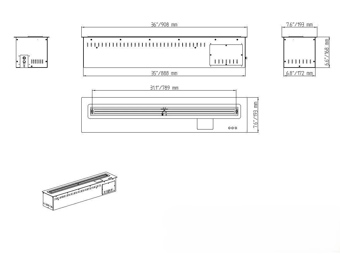 Brûleur au bioéthanol automatique intégré Smart APP 100 PRO-LINE