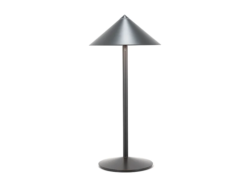 Lampe de table LED rechargeable Zafferano Pina L Desk titane, 6W, IP65, variateur tactile, tête magnétique, intérieur/extérieur