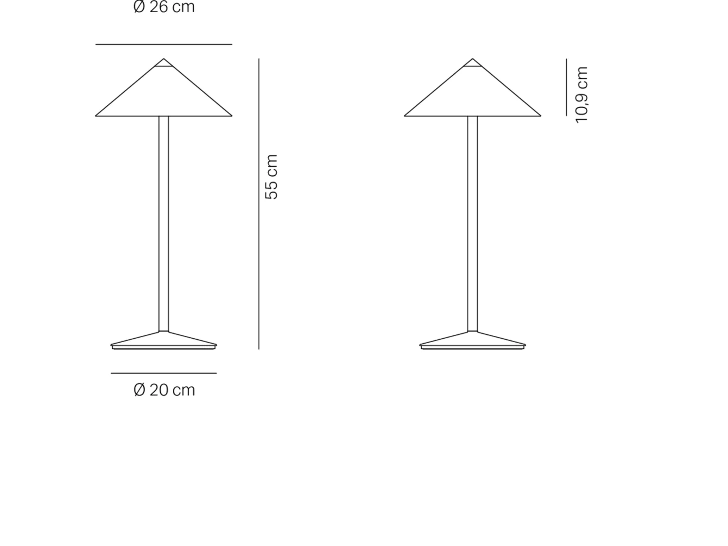 Lampe de table LED rechargeable Zafferano Pina L Desk bronze, 6W, IP65, variateur tactile, tête magnétique, intérieur/extérieur