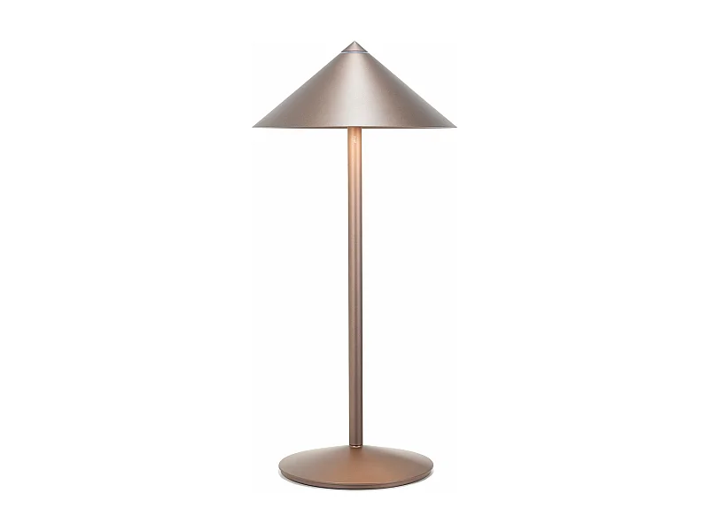 Lampe de table LED rechargeable Zafferano Pina L Desk bronze, 6W, IP65, variateur tactile, tête magnétique, intérieur/extérieur